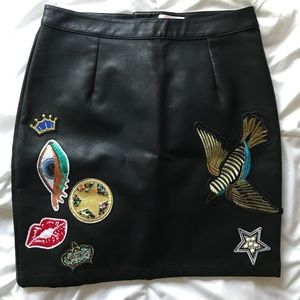 Sunset and Spring Faux Leather Skirt